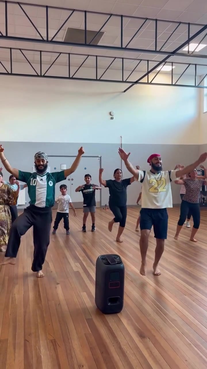 LU Bhangra instructors leading an inclusive group class