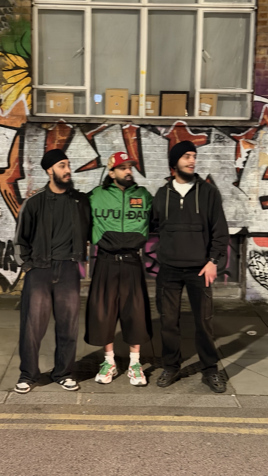 LU Bhangra team members with Raf-Saperra during the artist project